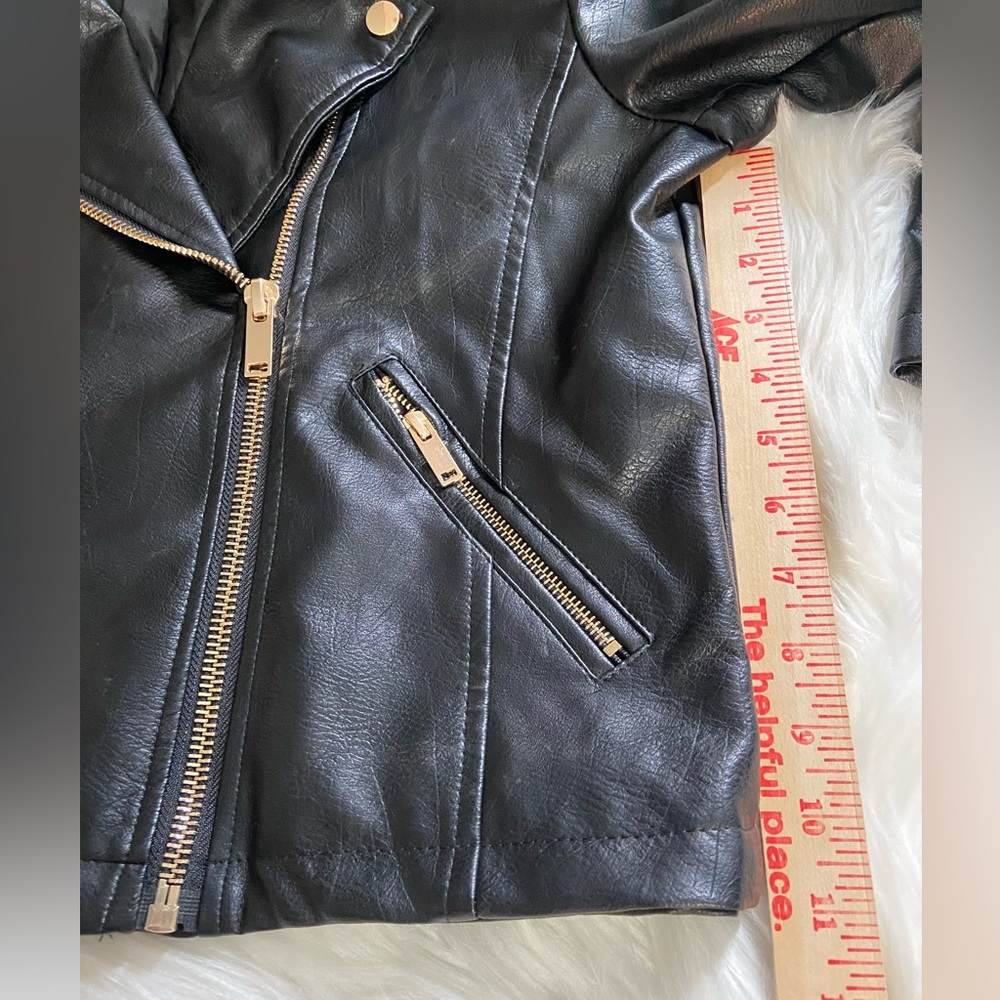 Stoosh Black with White Accents Vegan Leather  Women’s Jacket Size S - Picture 8 of 11
